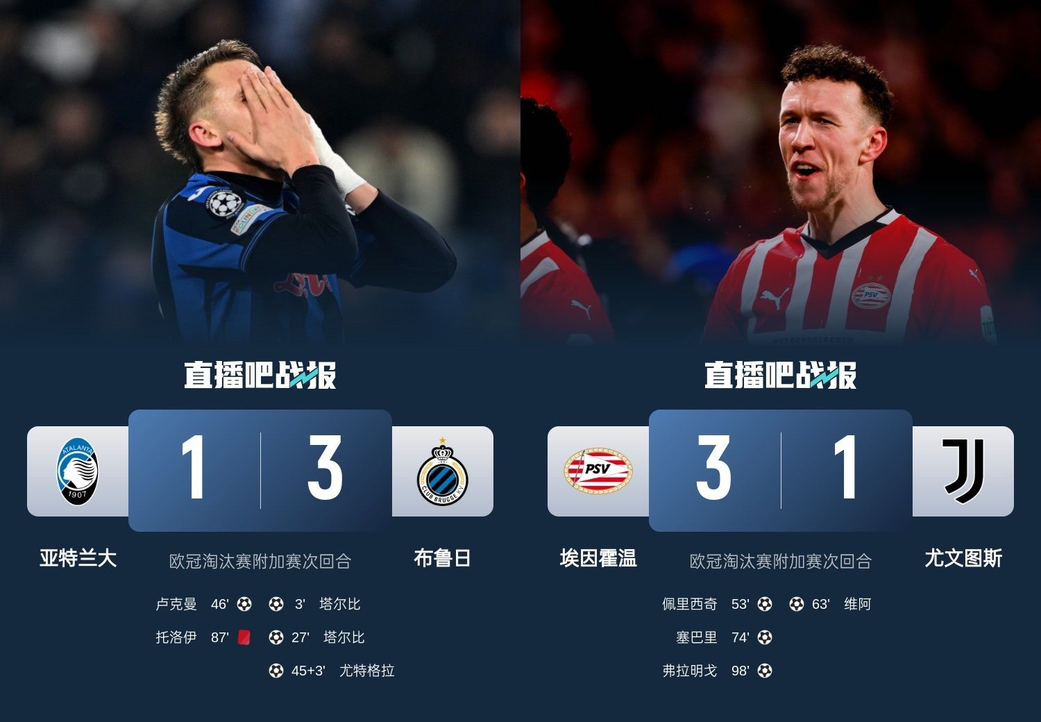 真是意甲拉垮？PSV淘汰尤文后3連敗，布魯日爆冷真藍(lán)黑后1勝難求