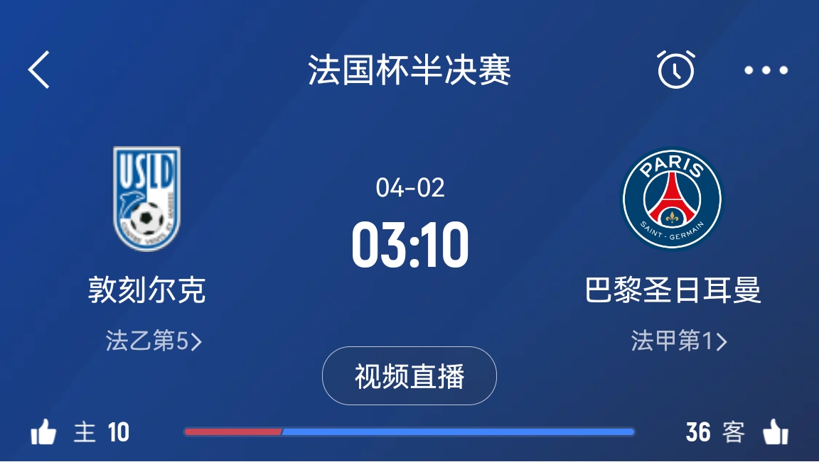 繼續(xù)大撤退？法國杯半決賽敦刻爾克挑戰(zhàn)巴黎，此前連續(xù)逆轉(zhuǎn)法甲隊(duì)